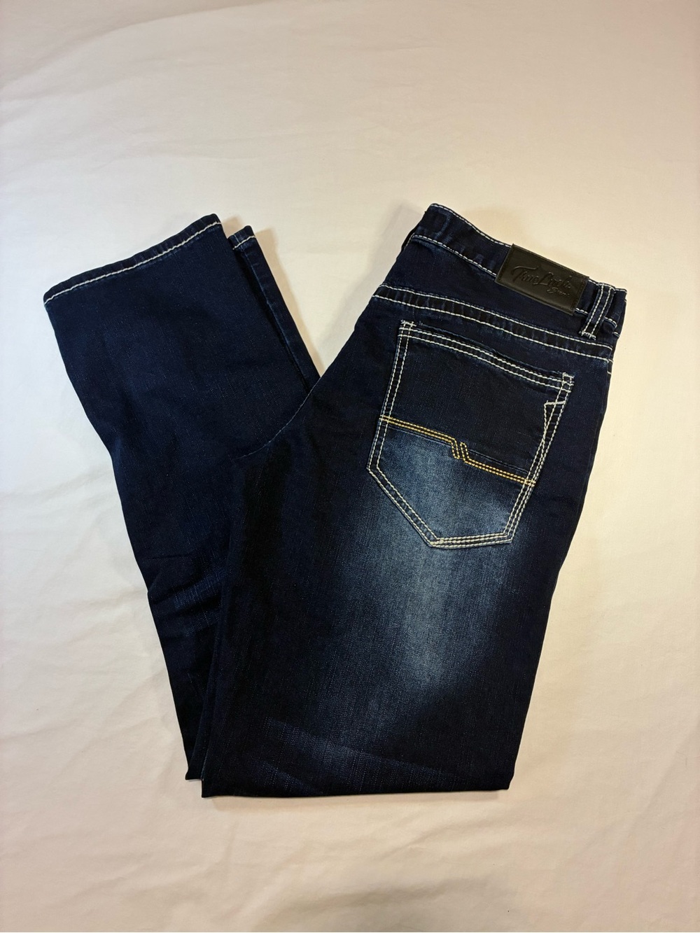 True Luck Straight Men's Jeans in Dark Blue Denim